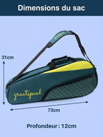 Sac tennis 3 raquettes, format compact