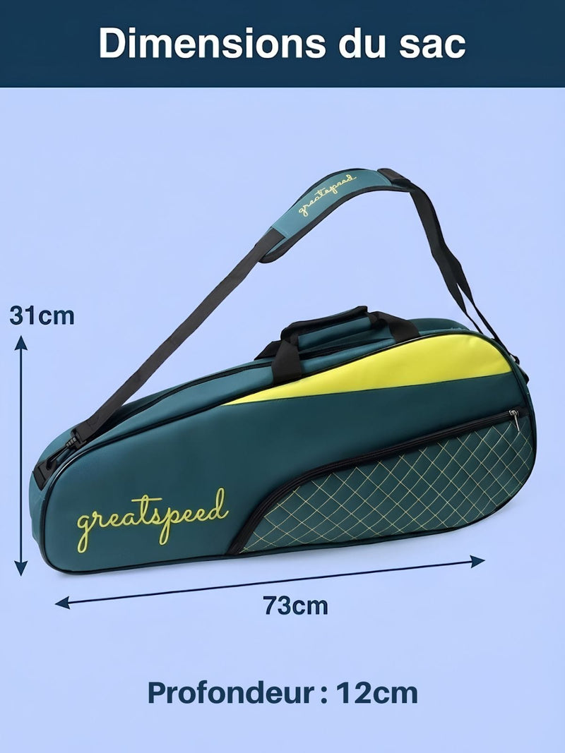 Sac tennis 3 raquettes, format compact