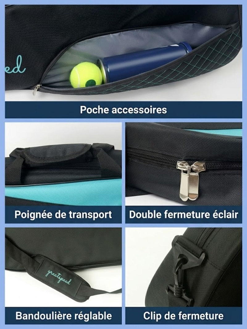 Sac tennis 3 raquettes, format compact
