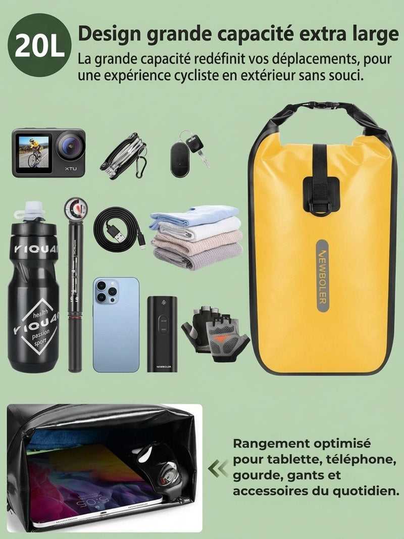 Sacoche vélo étanche 10/20L multifonction