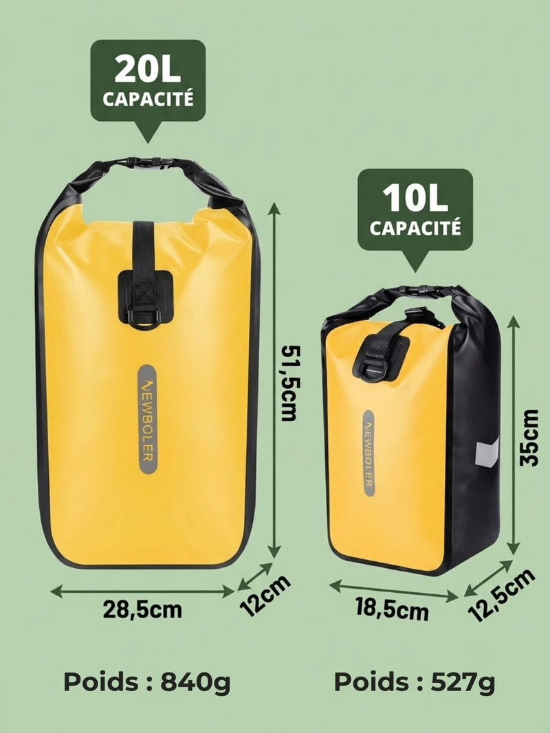 Sacoche vélo étanche 10/20L multifonction