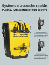 Sacoche vélo étanche porte-bagages, bandoulière incluse